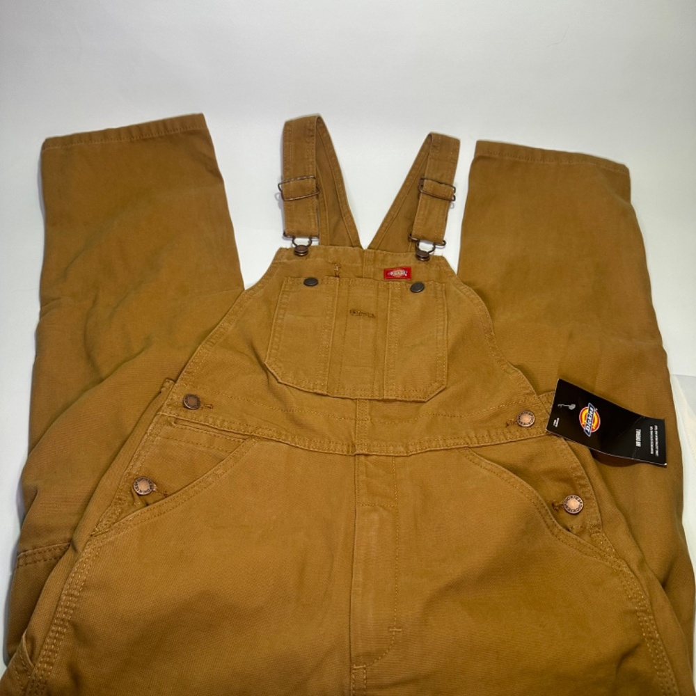 Dickies Brown Bib Overalls Kids 10/12 (M) Workwear Style - Picture 4 of 8